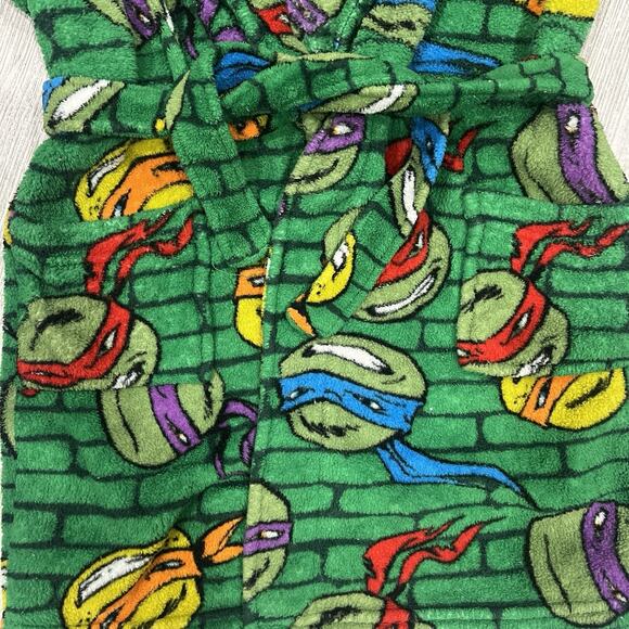 Nickelodeon Teenage Mutant Ninja Turtles Boys Size L 10 robe Fleece Super Soft - Picture 3 of 4